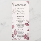 Modern Red Leaves Wedding Programma (Voorkant)