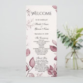 Modern Red Leaves Wedding Programma (Staand voorkant)