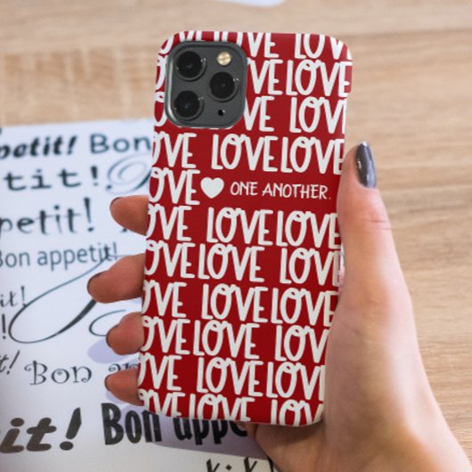 Modern Red Love Script Inspirerend Verse Hoesje-Ma Case-Mate iPhone Case