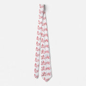 Modern Red Love Typografie Stropdas (Achterkant)