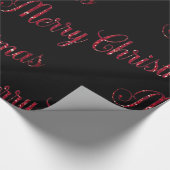Modern Red Merry Black Cadeaupapier (Hoek)