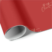 Modern Red Merry Christmas Red Cadeaupapier (Rol Hoek)