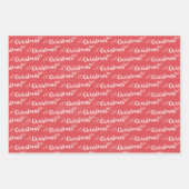 Modern Red Merry kerst Inpakpapier Vel (Voorkant 3)