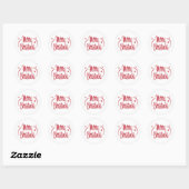 Modern Red Merry kerst Ronde Sticker (Vel)