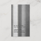 Modern Red Monogram Metaal Visitekaartje (Achterkant)