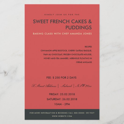 MODERN RED NAVY FOTO TEMPLATE KLASSEN WORKSHOP FLYER (Voorkant)