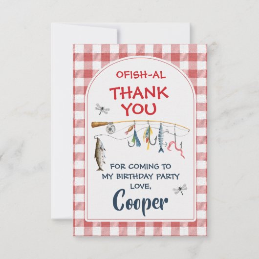 Modern Red Ofishally One 1st Birthday Bedankkaart (Voorkant)