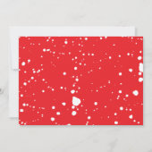 Modern Red Paint Splatter Photo Afstuderen Aankondiging (Achterkant)