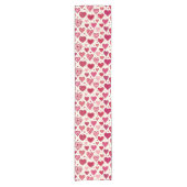 Modern Red & Pink Hearts Pattern Korte Tafelloper (Voorkant)