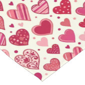 Modern Red & Pink Hearts Pattern Korte Tafelloper (Hoek)