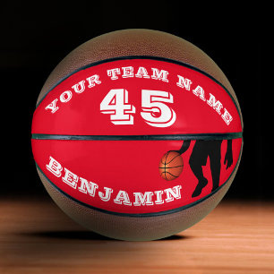 Modern Red Player Team Name Number Basketball Basketbal