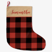 Modern Red Pset & Name Large kerststop Grote Kerstsok (Voorkant)