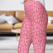 Modern Red Rose Flick Pattern Leggings