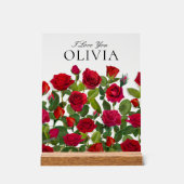 Modern Red Rose Minimalist Name I Love You (Recto)