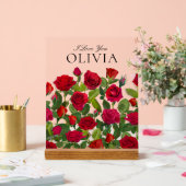 Modern Red Rose Minimalist Name I Love You (Mariage)