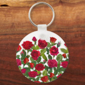 Modern Red Rose Minimalist Name I Love You Sleutelhanger (Achterkant)