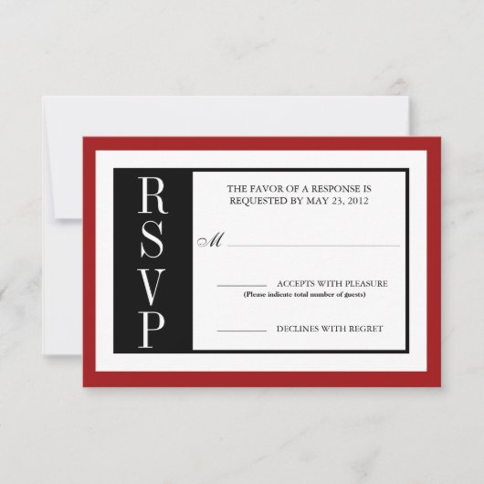 Modern Red Rose RSVP (Voorkant)