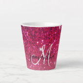 Modern Red & Roze Glitter Sparkles Latte Mok (Voorkant)