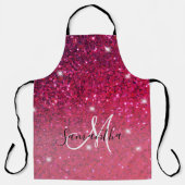 Modern Red & Roze Glitter Sparkles Schort (Voorkant)