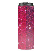 Modern Red & Roze Glitter Sparkles Thermosbeker (Achterkant)