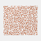Modern Red SNow Leopard Animal Print Patroon Fleece Deken (Voorkant (Horizontaal))
