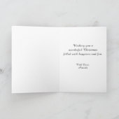 Modern Red Snowflake kerstfeestdag foto Feestdagen Kaart (Binnen)