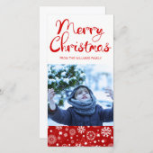 Modern Red Snowflake Merry-kerstkaart Feestdagenkaart