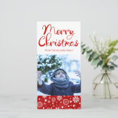 Modern Red Snowflake Merry-kerstkaart Feestdagenkaart