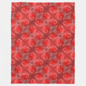 Modern Red Snowflake Pattern Fleece Deken (Voorkant)