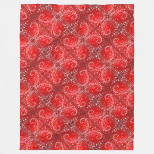 Modern Red Snowflake Pattern Fleece Deken (Voorkant)