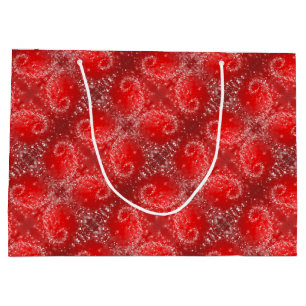Modern Red Snowflake Pattern Groot Cadeauzakje