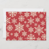Modern Red Snowflakes Elegant Script Photo Collage Feestdagenkaart (Achterkant)