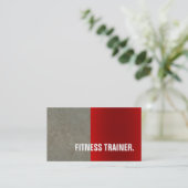 Modern Red Stone Wall Grey Fitness Trainer Visitekaartje (Staand voorkant)
