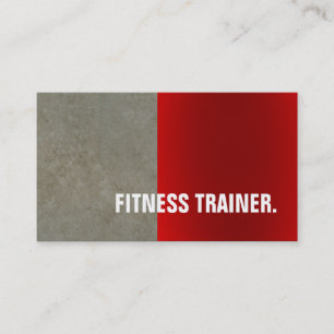 Modern Red Stone Wall Grey Fitness Trainer Visitekaartje