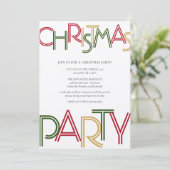 Modern Red Stripes Green Gold-kerstfeest Kaart (Staand voorkant)