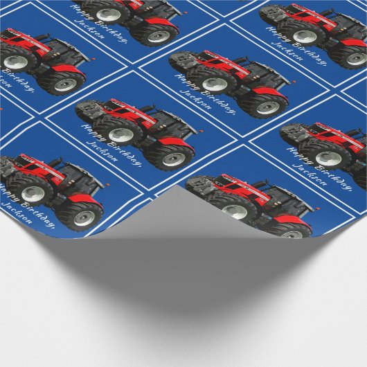 Modern Red Tractor Cadeaupapier (Hoek)