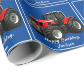 Modern Red Tractor Cadeaupapier (Rol Hoek)
