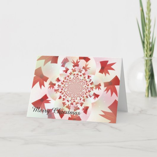 Modern Red Twisted Bows Feestdagen Kaart (Voorkant)