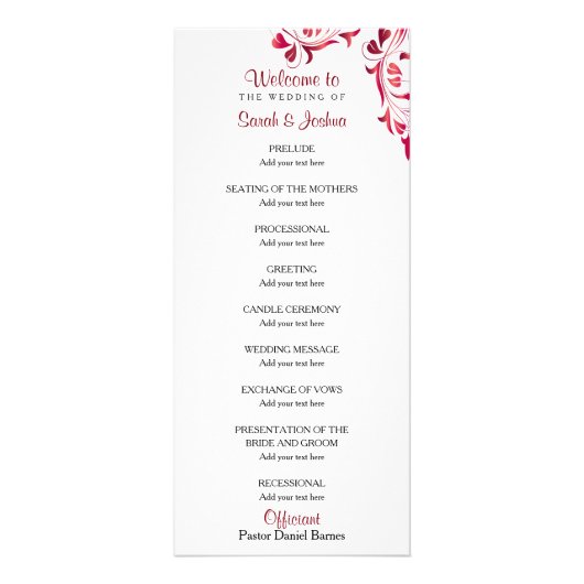 Modern Red Vine Floral - Programma (Achterkant)