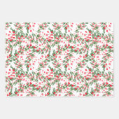 Modern Red Weave Merry kerstbessen Inpakpapier Vel (Voorkant 2)
