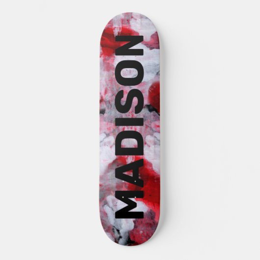 Modern Red White - Abstracte aangepaste persoonlij Skateboard (Voorkant)