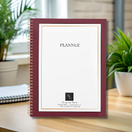 Modern Red White Gold met zakelijke Logo Planner