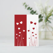 Modern Red White Hearts Briefkaart (Staand voorkant)