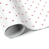 Modern Red & White Hearts Pattern Valentine Day Cadeaupapier (Rol Hoek)