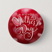 Modern Red White hoort Happy Moederdag Ronde Button 5,7 Cm (Voorkant)