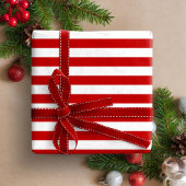 Modern Red White Stripes kerst Cadeaupapier