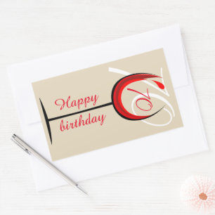 Modern Red Wine Glass Script 70th Birthday Rechthoekige Sticker