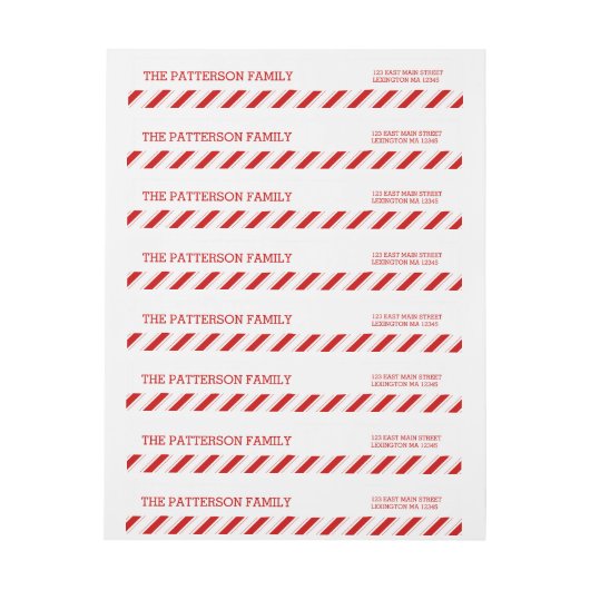 Modern Red | Wit kerstadreslabel (Vel)