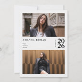 Modern Redactioneel Zwart-wit Foto Afstuderen Kaart (Voorkant)