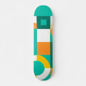 Modern Regenboog Kleurrijk Geometrisch Patroon Skateboard (Voorkant)